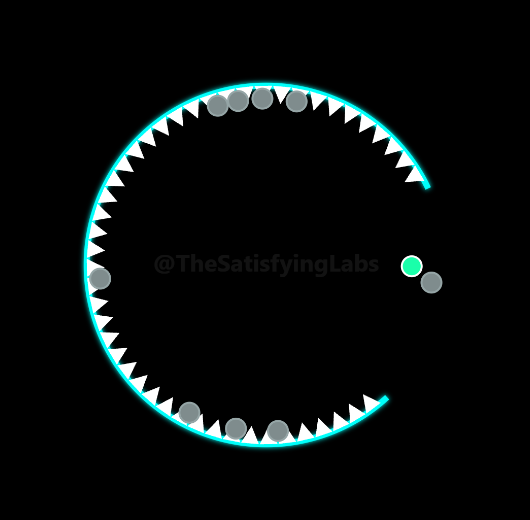 Spikes mode: a spiked ring with balls impaled on the walls